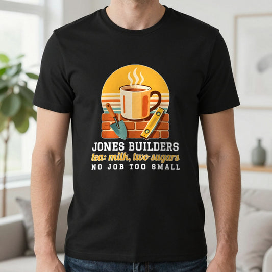 Personalised Builders T-Shirt & Sweatshirt T-Shirt in Black, worn, our photo