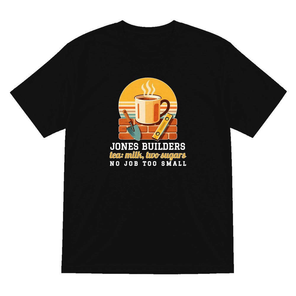 Personalised Builders T-Shirt & Sweatshirt laid flat