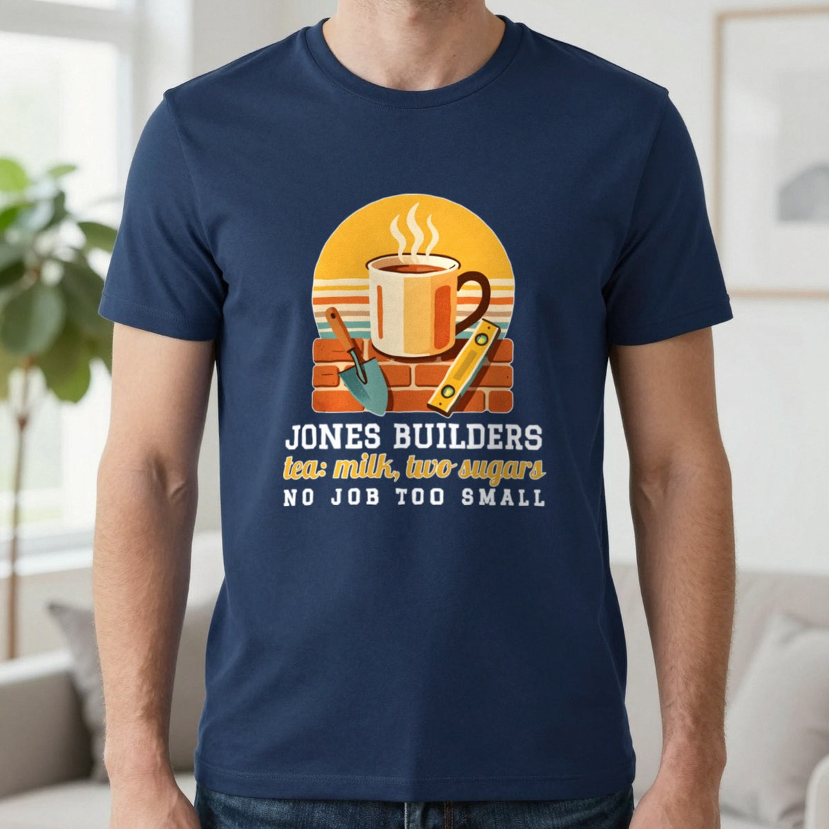 Personalised Builders T-Shirt & Sweatshirt T-Shirt in Navy, worn, our photo
