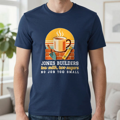 Personalised Builders T-Shirt & Sweatshirt T-Shirt in Navy, worn, our photo