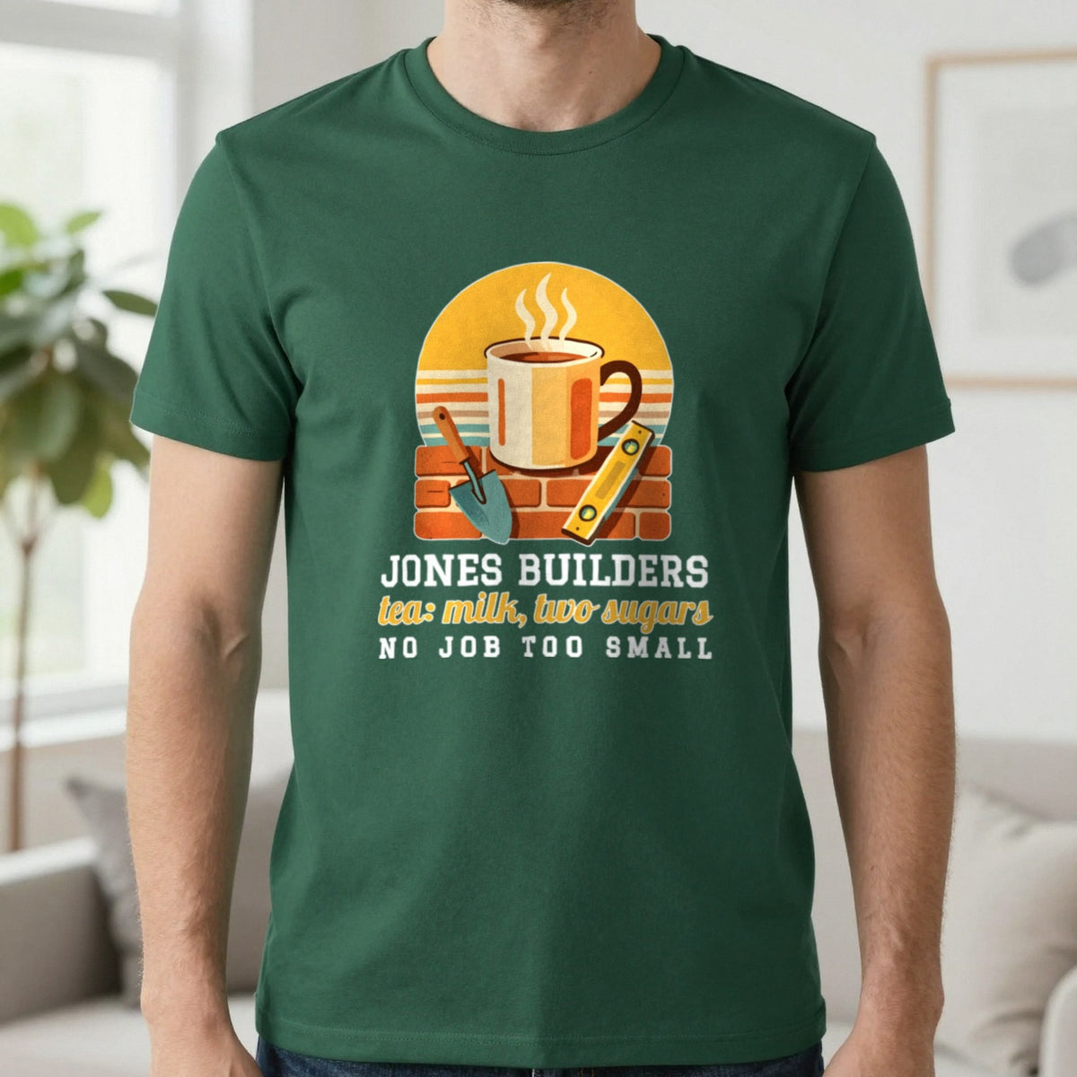 Personalised Builders T-Shirt & Sweatshirt T-Shirt in Forest Green, worn, our photo