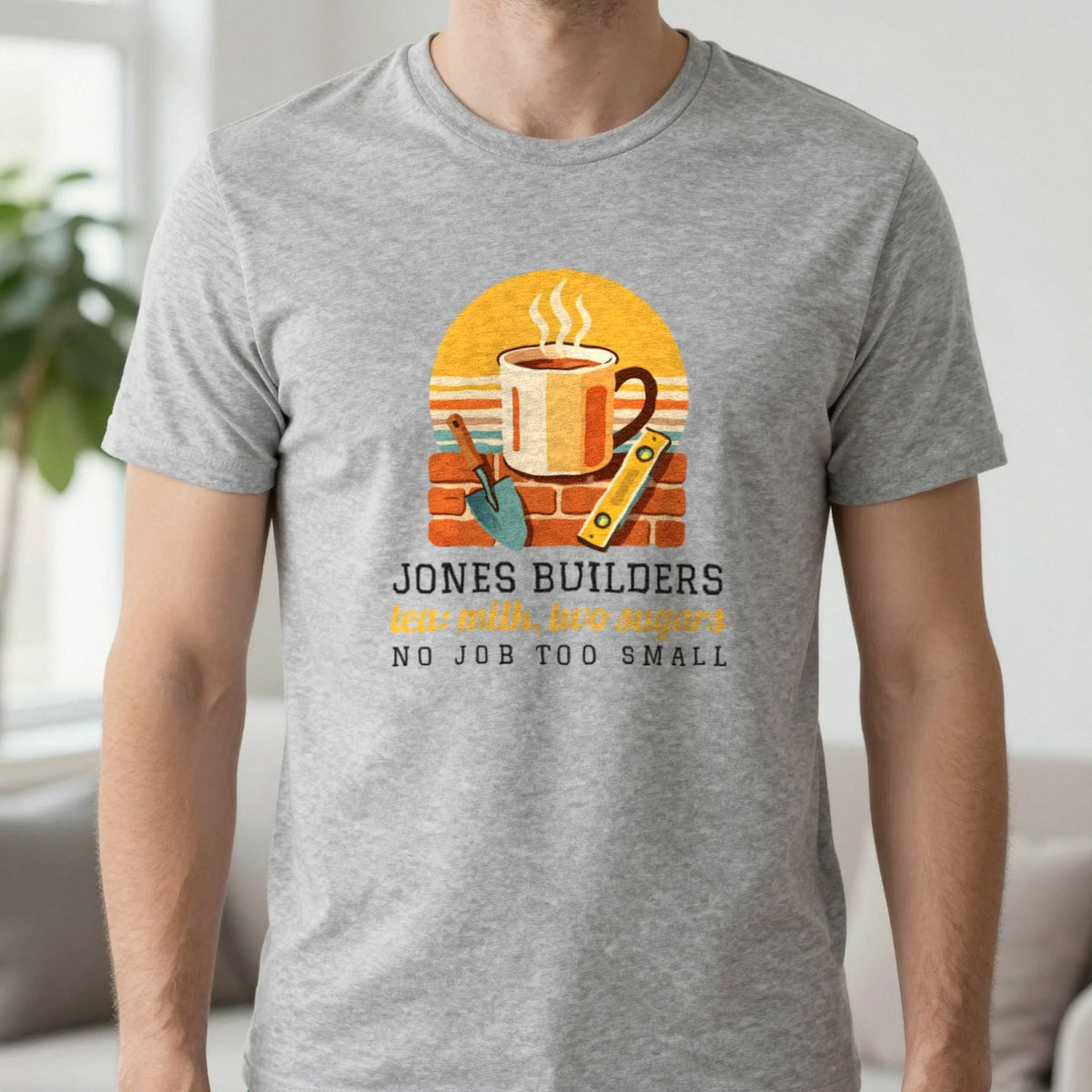 Personalised Builders T-Shirt & Sweatshirt T-Shirt in Sport Grey, worn, our photo