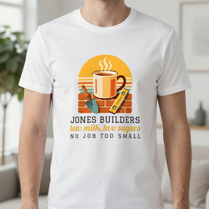 Personalised Builders T-Shirt & Sweatshirt T-Shirt in White, worn, our photo