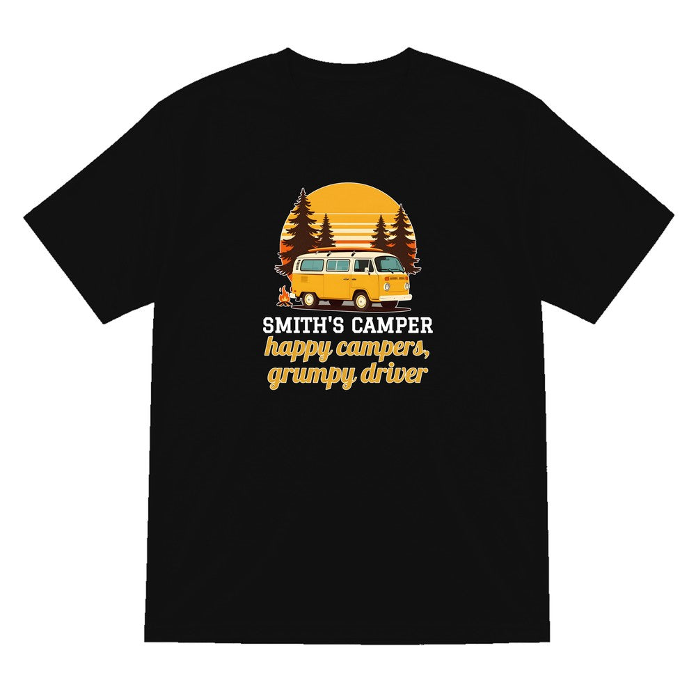 Personalised Camper T-Shirt & Sweatshirt laid flat