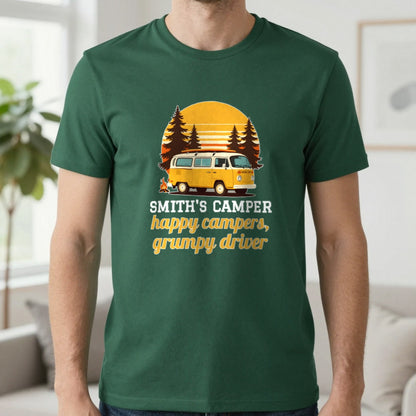 Personalised Camper T-Shirt & Sweatshirt T-Shirt in Forest Green, worn, our photo