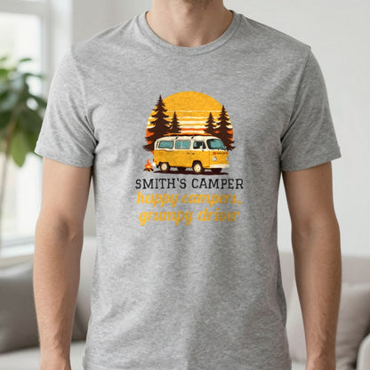 Personalised Camper T-Shirt & Sweatshirt T-Shirt in Sport Grey, worn, our photo