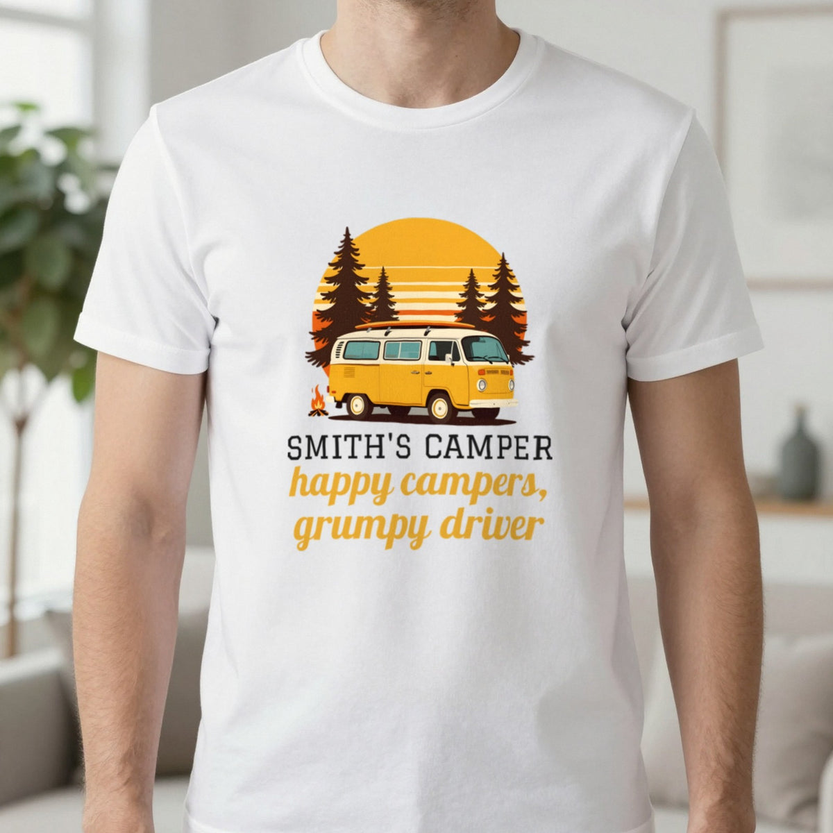 Personalised Camper T-Shirt & Sweatshirt T-Shirt in White, worn, our photo