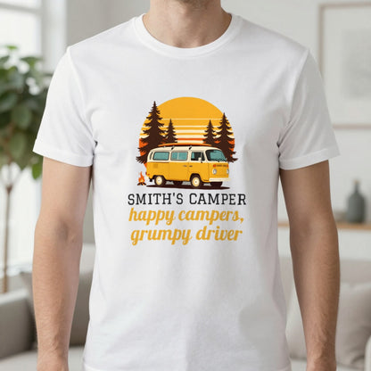 Personalised Camper T-Shirt & Sweatshirt T-Shirt in White, worn, our photo