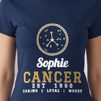 Personalised Cancer T-Shirt & Sweatshirt print close-up, our photo
