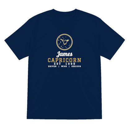 Personalised Capricorn T-Shirt & Sweatshirt laid flat