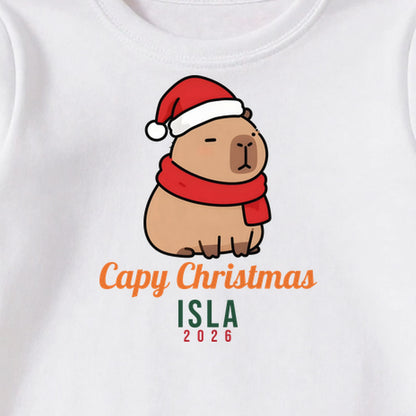 Capy Christmas Capybara personalised print close-up