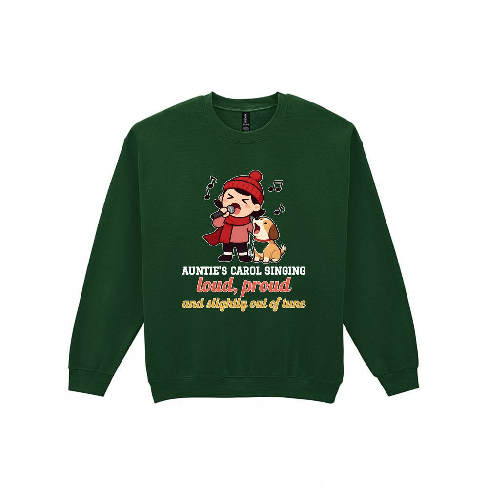 Personalised Carol Singing Christmas Jumper & T-Shirt laid flat