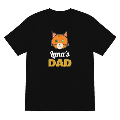 Personalised Cat Dad T-Shirt & Sweatshirt laid flat
