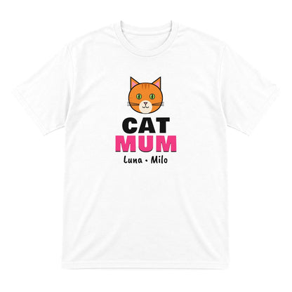 Personalised Cat Mum T-Shirt & Sweatshirt laid flat