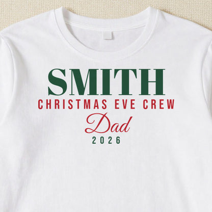 Christmas Eve Crew Varsity personalised print close-up