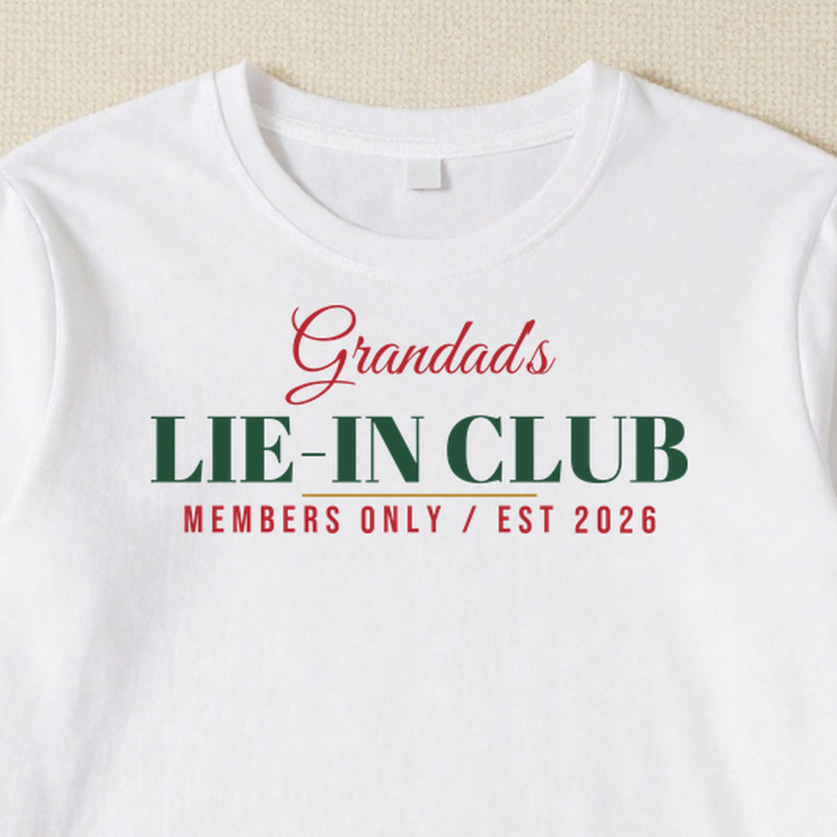 Christmas Lie-In Club personalised print close-up