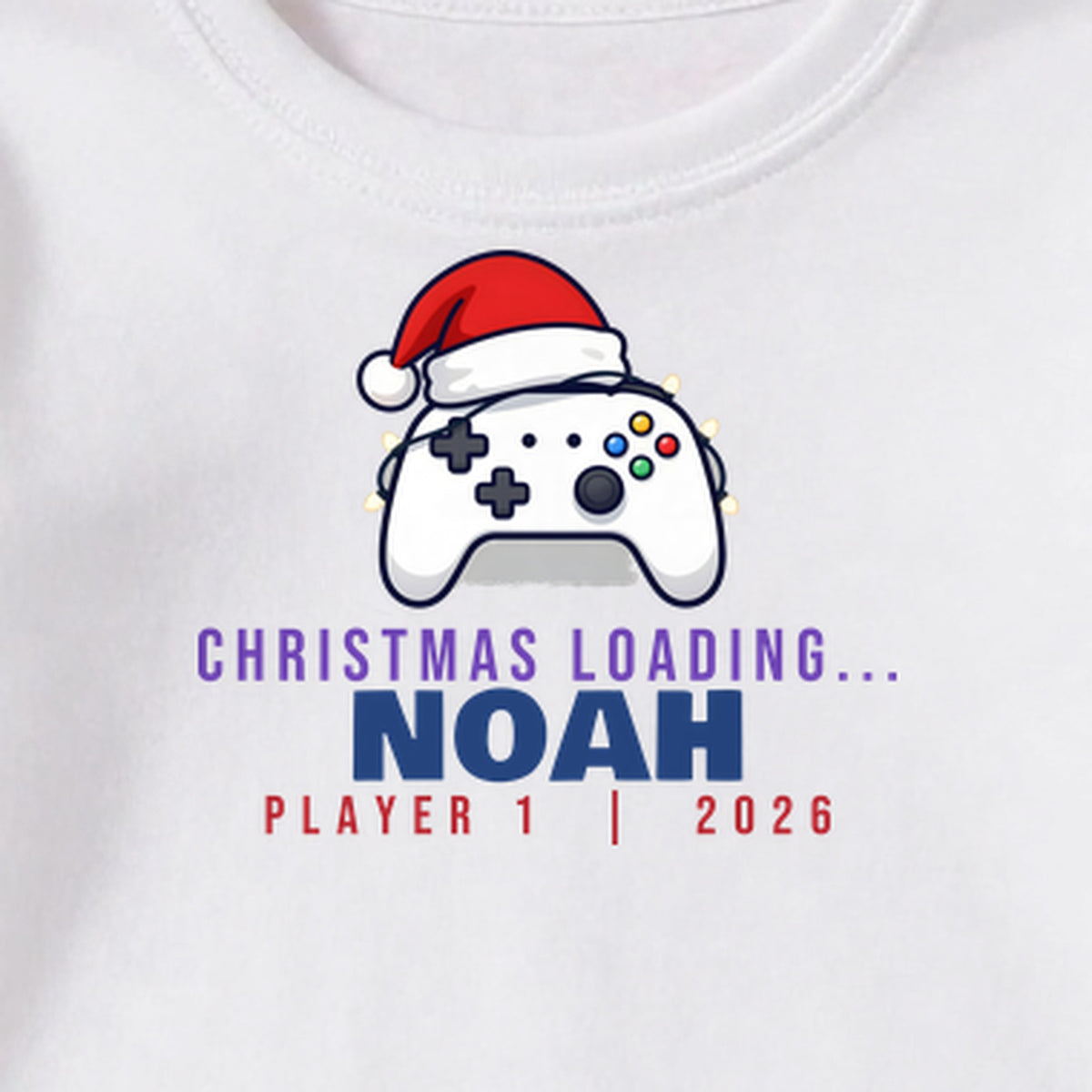 Christmas Loading Gamer personalised print close-up