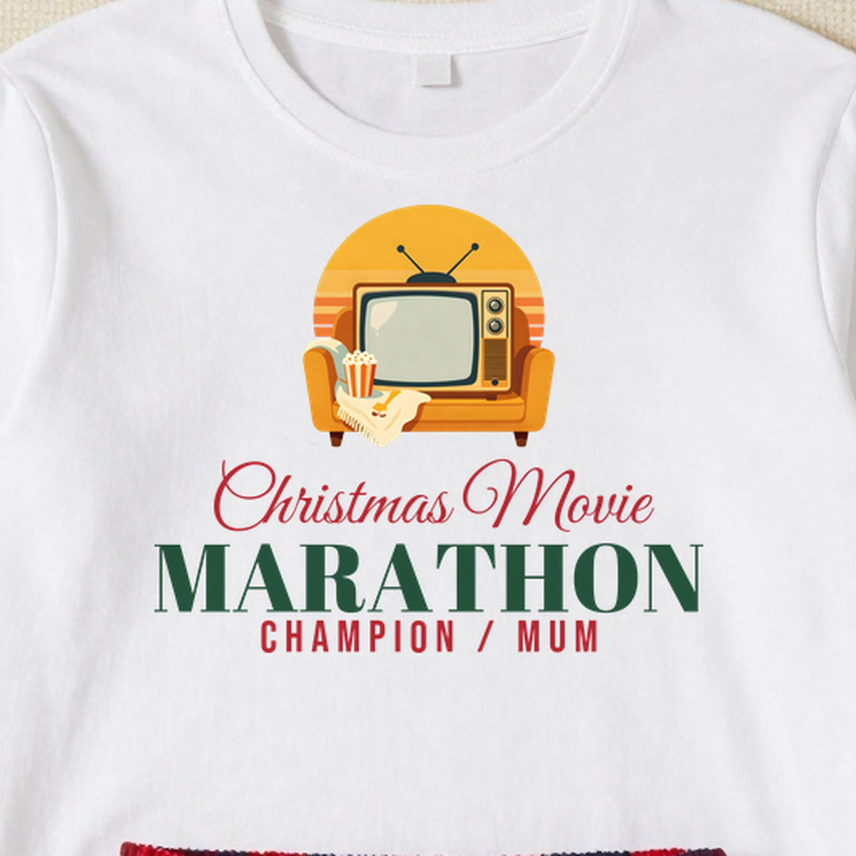 Christmas Movie Marathon Champion personalised print close-up