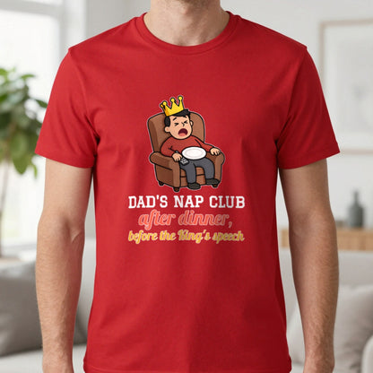 Personalised Christmas Nap Club Christmas Jumper & T-Shirt T-Shirt in Red, worn, our photo