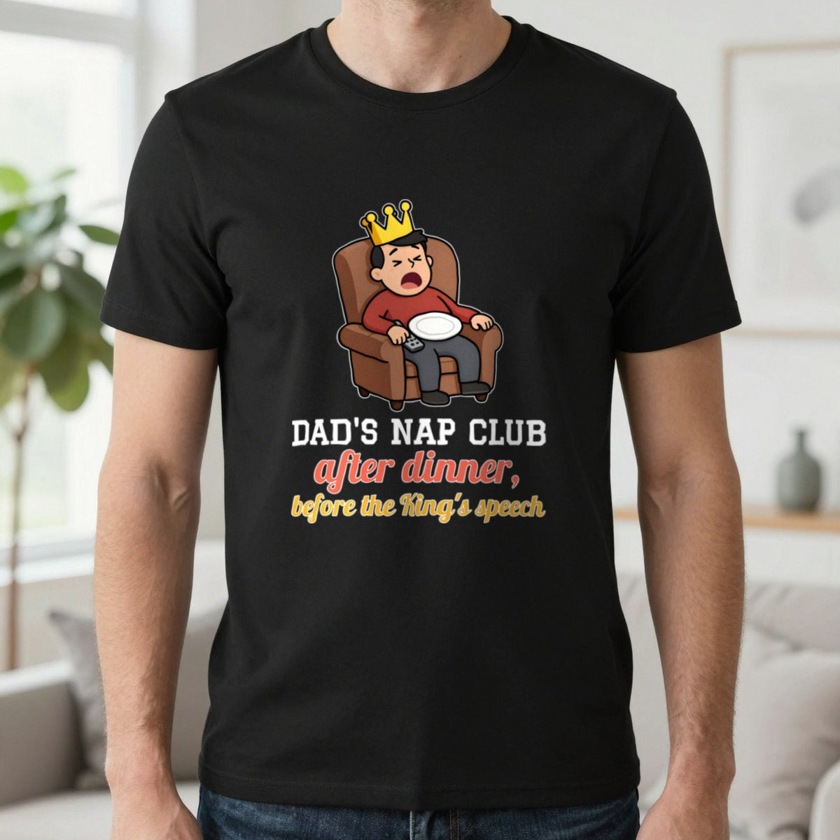 Personalised Christmas Nap Club Christmas Jumper & T-Shirt T-Shirt in Black, worn, our photo