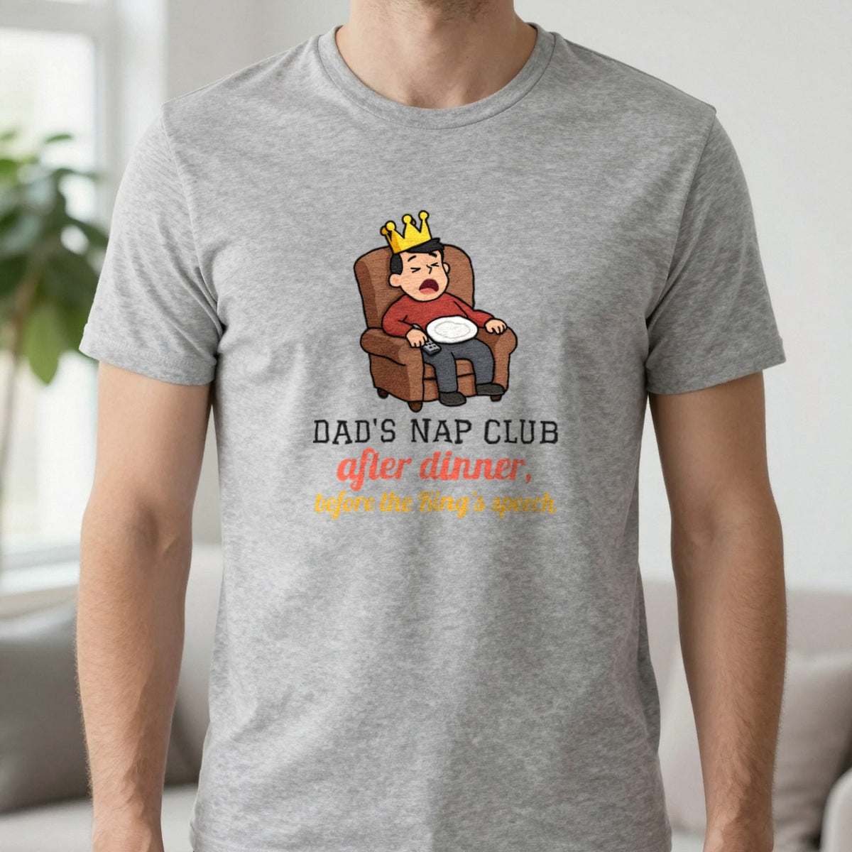 Personalised Christmas Nap Club Christmas Jumper & T-Shirt T-Shirt in Sport Grey, worn, our photo