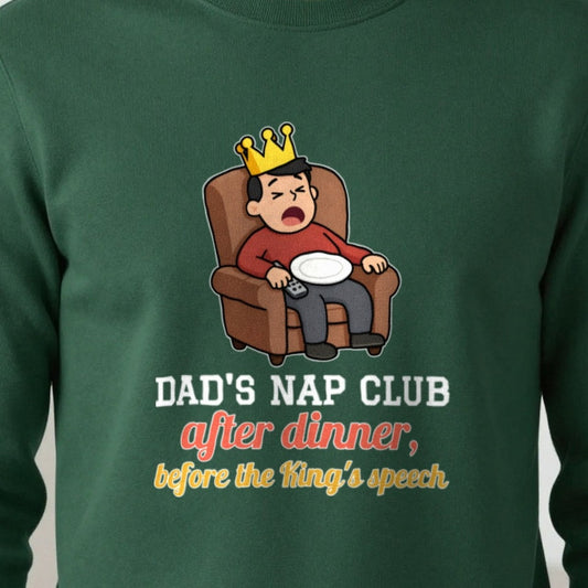 Personalised Christmas Nap Club Christmas Jumper & T-Shirt print close-up, our photo