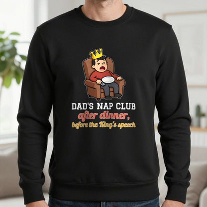 Personalised Christmas Nap Club Christmas Jumper & T-Shirt Sweatshirt in Black, worn, our photo