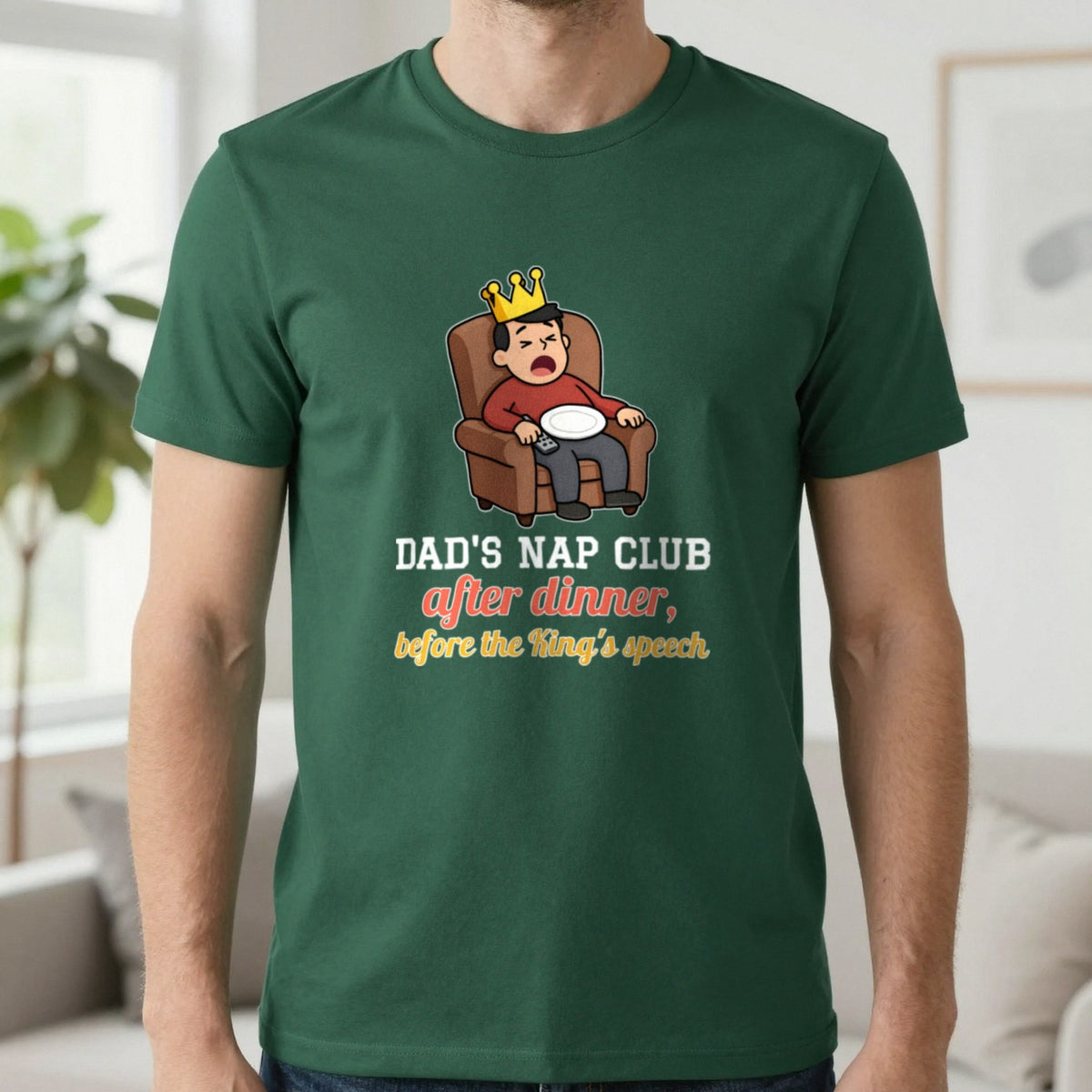 Personalised Christmas Nap Club Christmas Jumper & T-Shirt T-Shirt in Forest Green, worn, our photo
