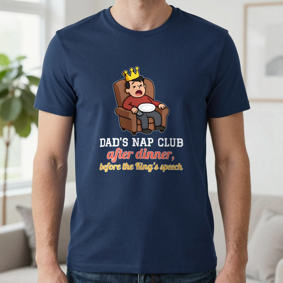 Personalised Christmas Nap Club Christmas Jumper & T-Shirt T-Shirt in Navy, worn, our photo