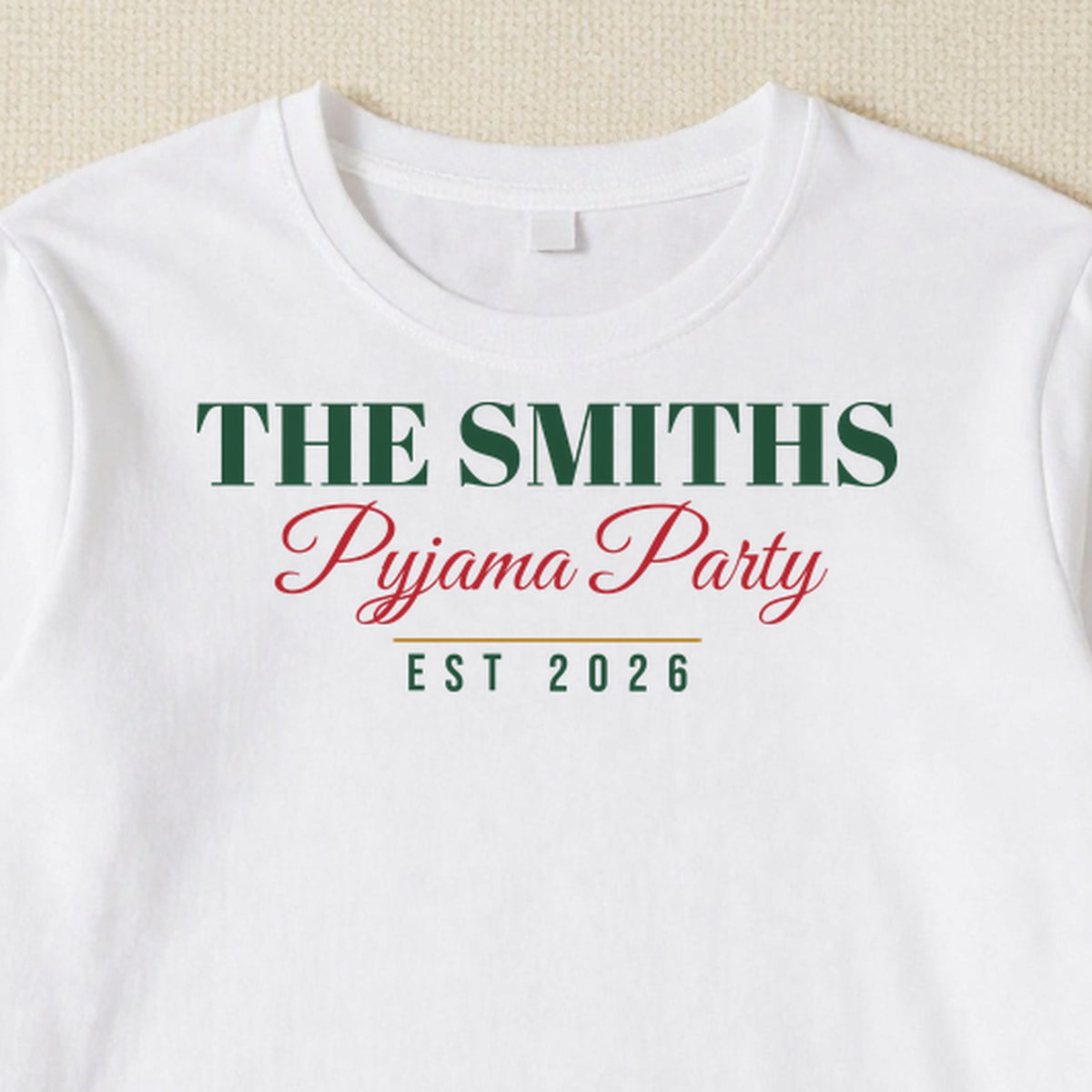 Christmas Pyjama Party personalised print close-up