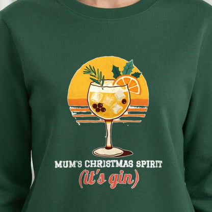 Personalised Christmas Spirit Gin Jumper & T-Shirt print close-up, our photo