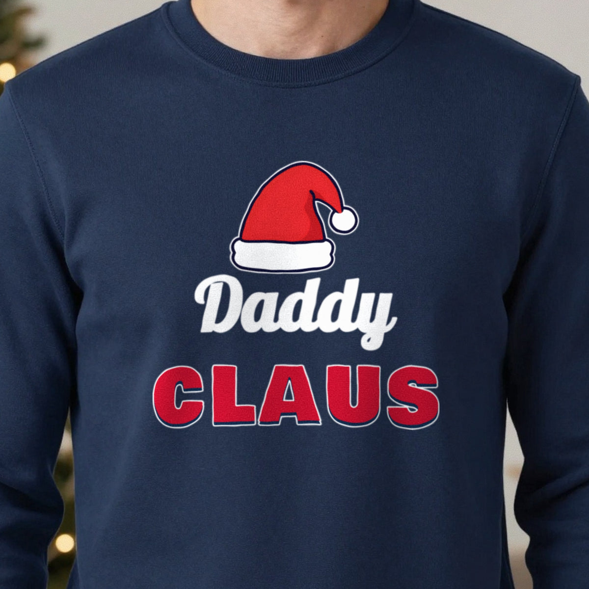 Personalised Claus Christmas Jumper & T-Shirt close-up