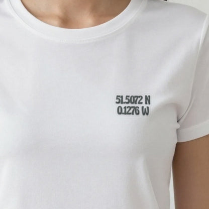 Coordinates Sweatshirt, adult t-shirt in white, embroidered