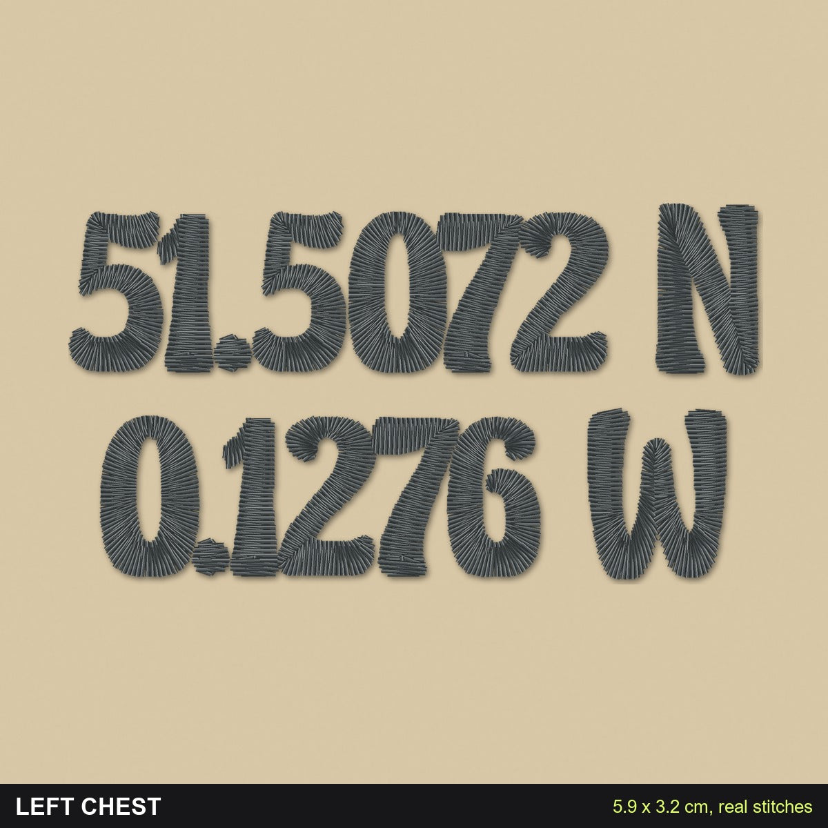 Coordinates Sweatshirt: close-up of the real stitches with sizes