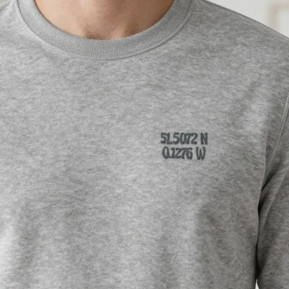 Coordinates Sweatshirt, adult sweatshirt in ash, embroidered