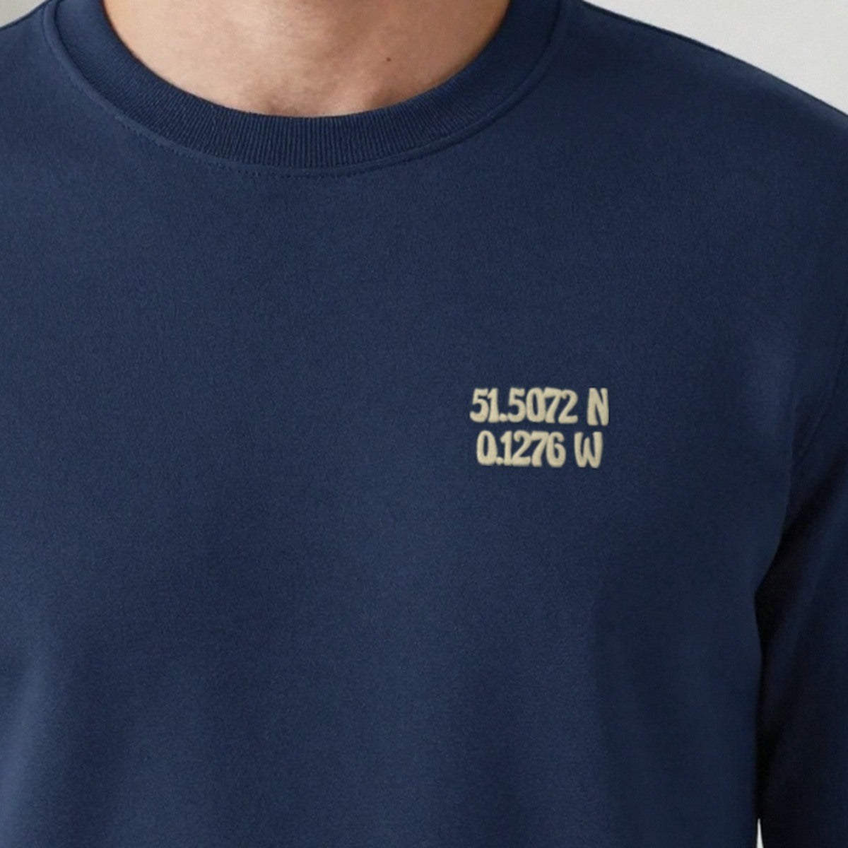 Coordinates Sweatshirt, adult sweatshirt in navy, embroidered