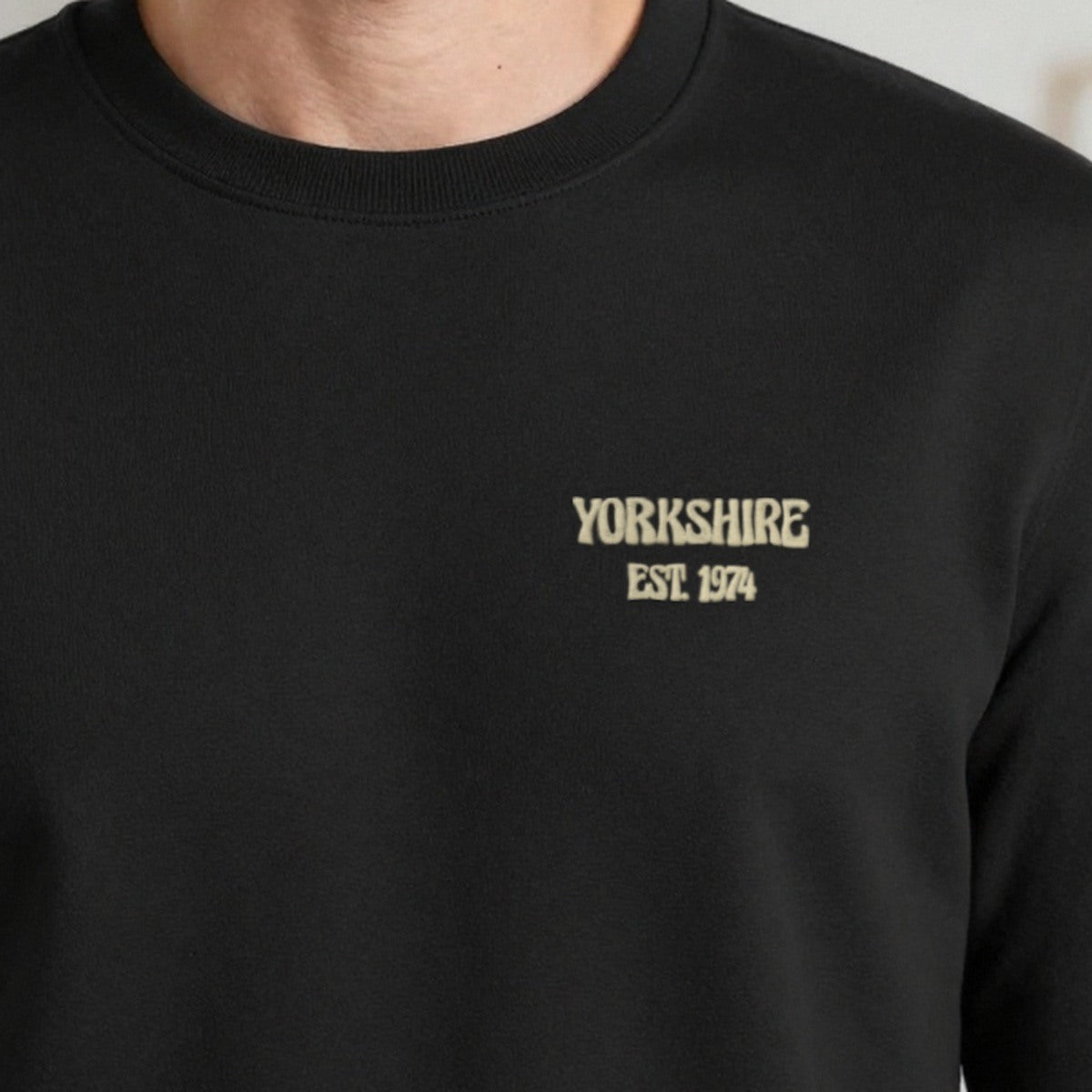 County Est. Sweatshirt, adult sweatshirt in black, embroidered