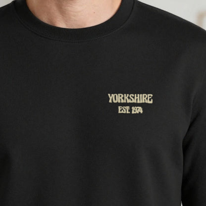 County Est. Sweatshirt, adult sweatshirt in black, embroidered