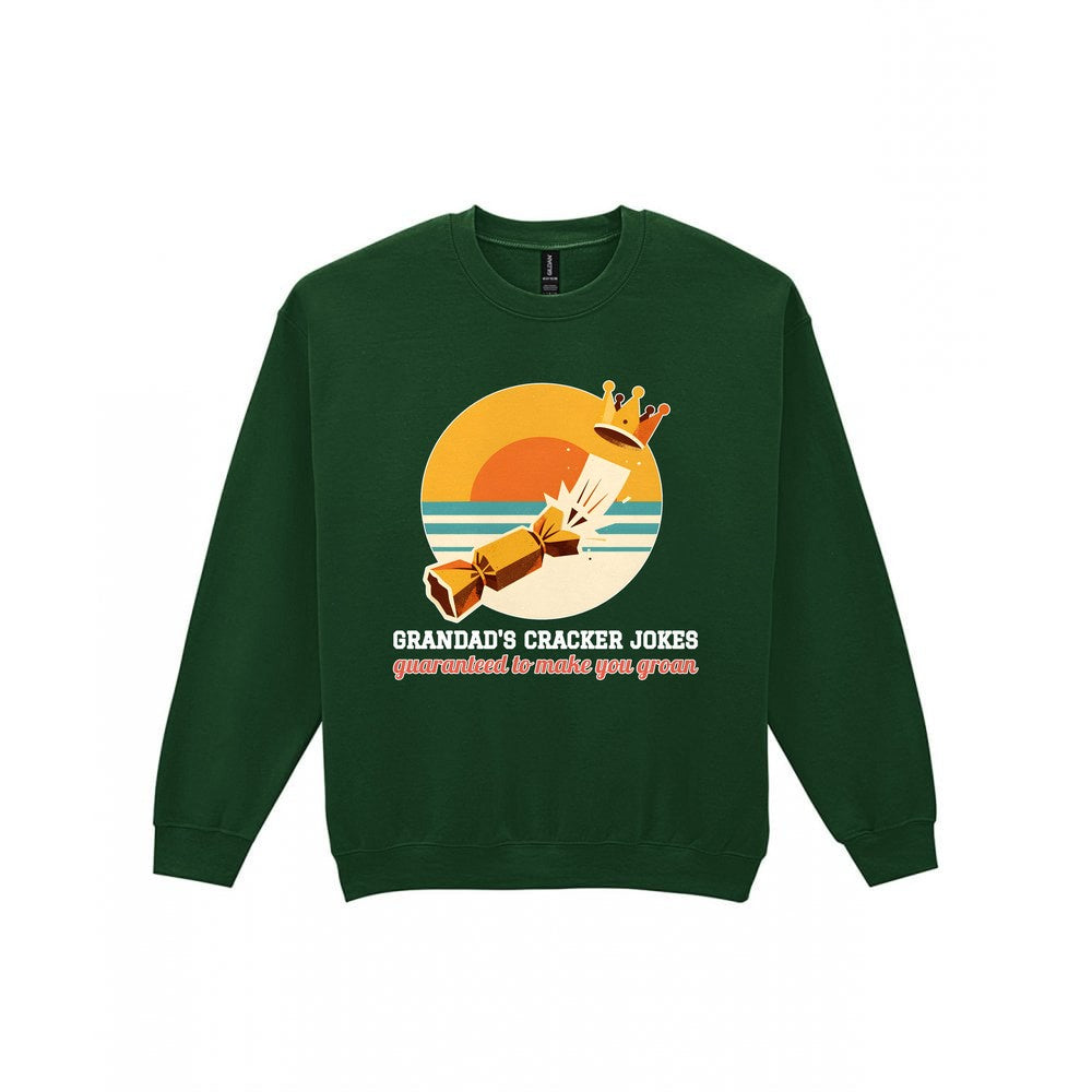Personalised Cracker Jokes Christmas Jumper & T-Shirt laid flat