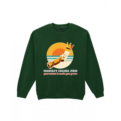 Personalised Cracker Jokes Christmas Jumper & T-Shirt laid flat