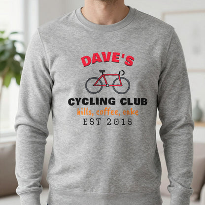 Personalised Cycling Club T-Shirt & Sweatshirt Sweatshirt in Sport Grey, worn, our photo
