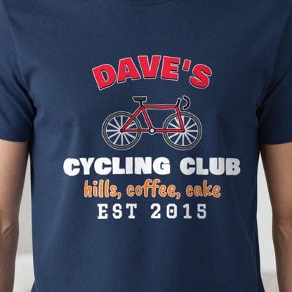 Personalised Cycling Club T-Shirt & Sweatshirt print close-up, our photo
