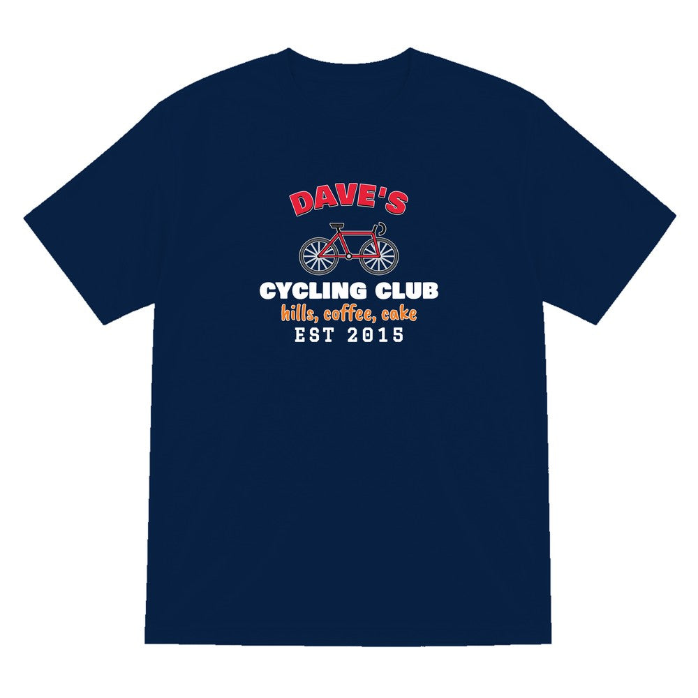 Personalised Cycling Club T-Shirt & Sweatshirt laid flat