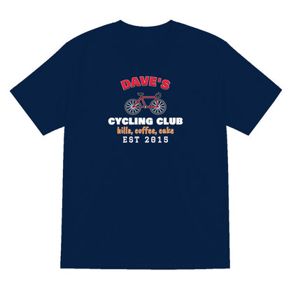 Personalised Cycling Club T-Shirt & Sweatshirt laid flat