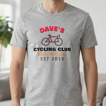 Personalised Cycling Club T-Shirt & Sweatshirt T-Shirt in Sport Grey, worn, our photo