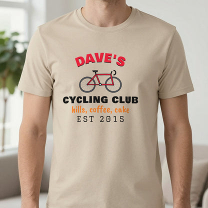 Personalised Cycling Club T-Shirt & Sweatshirt T-Shirt in Sand, worn, our photo