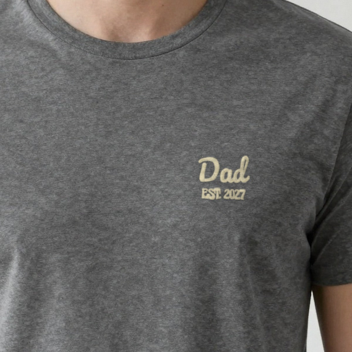 Dad Est. Sweatshirt, adult t-shirt in charcoal, embroidered