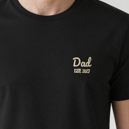 Dad Est. Sweatshirt, adult t-shirt in black, embroidered