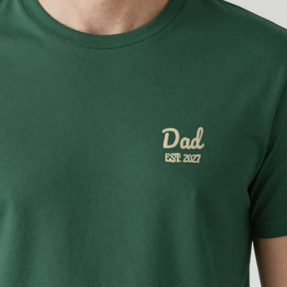 Dad Est. Sweatshirt, adult t-shirt in forest green, embroidered