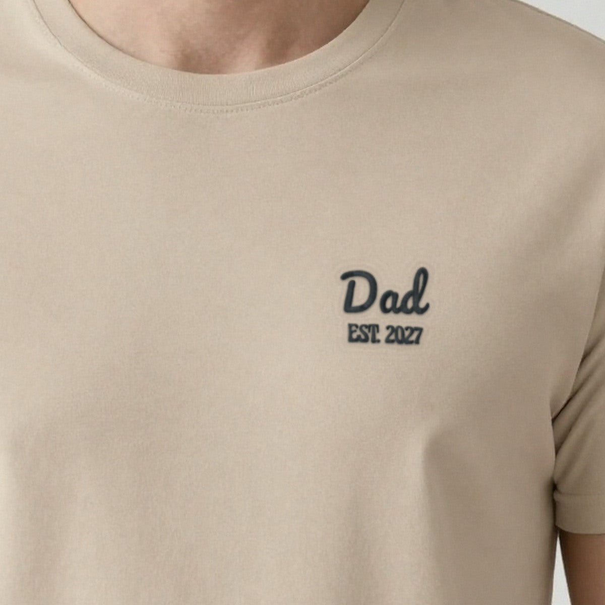 Dad Est. Sweatshirt, adult t-shirt in sand, embroidered